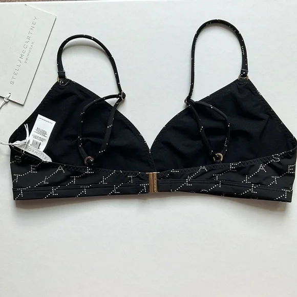 Stella McCartney Black and White Logo Triangle Bikini Top | NWT Size L - Picture 6 of 12